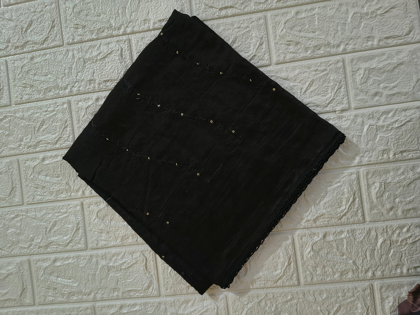 Gadwal cotton with all over embroidery and diamond work with border Hijab