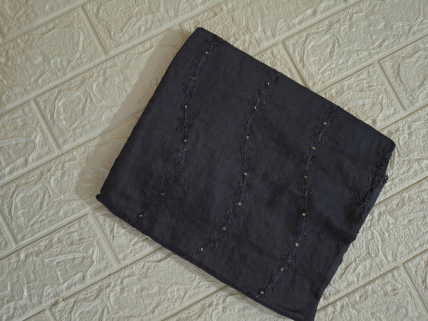 Gadwal cotton with all over embroidery and diamond work with border Hijab