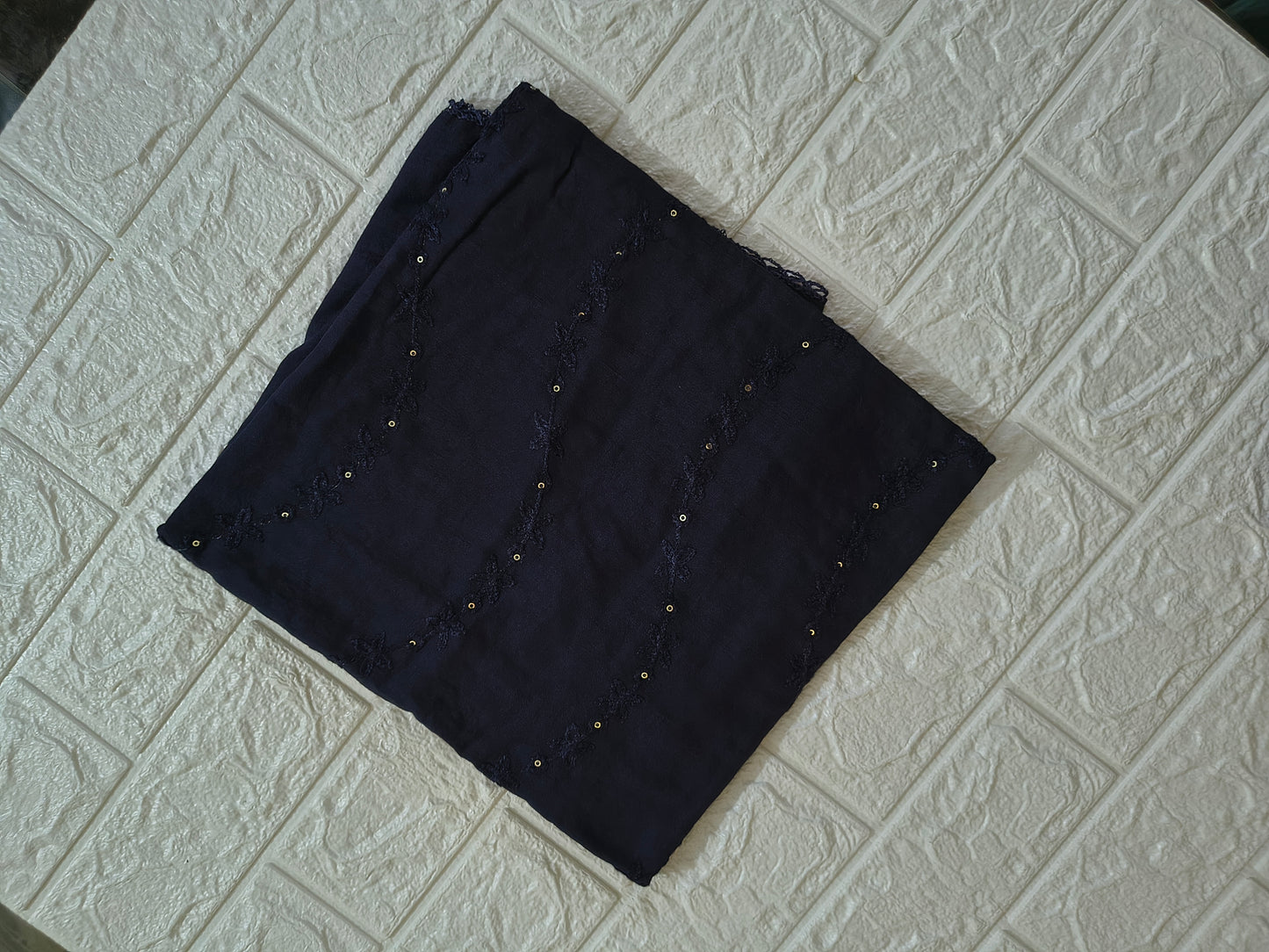 Gadwal cotton with all over embroidery and diamond work with border Hijab