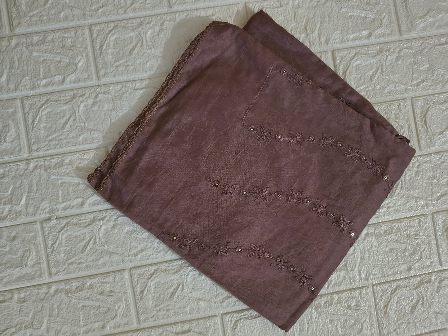 Gadwal cotton with all over embroidery and diamond work with border Hijab