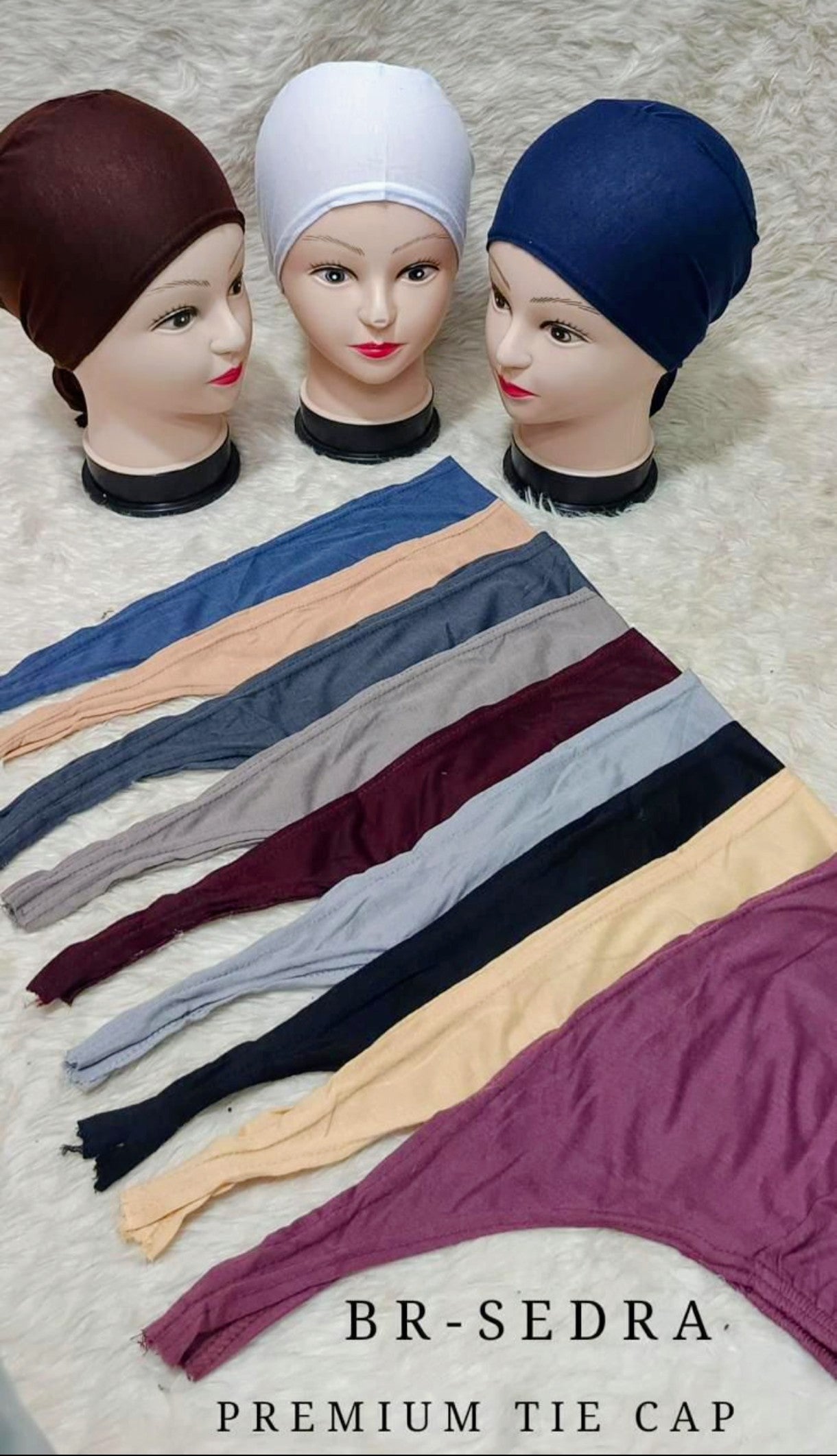 Premium Tie Back Hijab Cap, Plain Hosiery cotton Tying cap