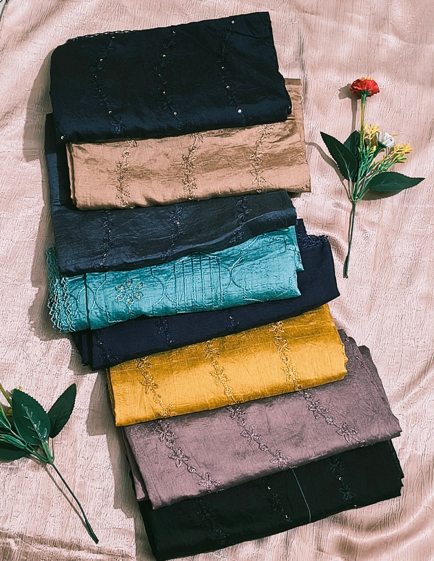 Gadwal cotton with all over embroidery and diamond work with border Hijab