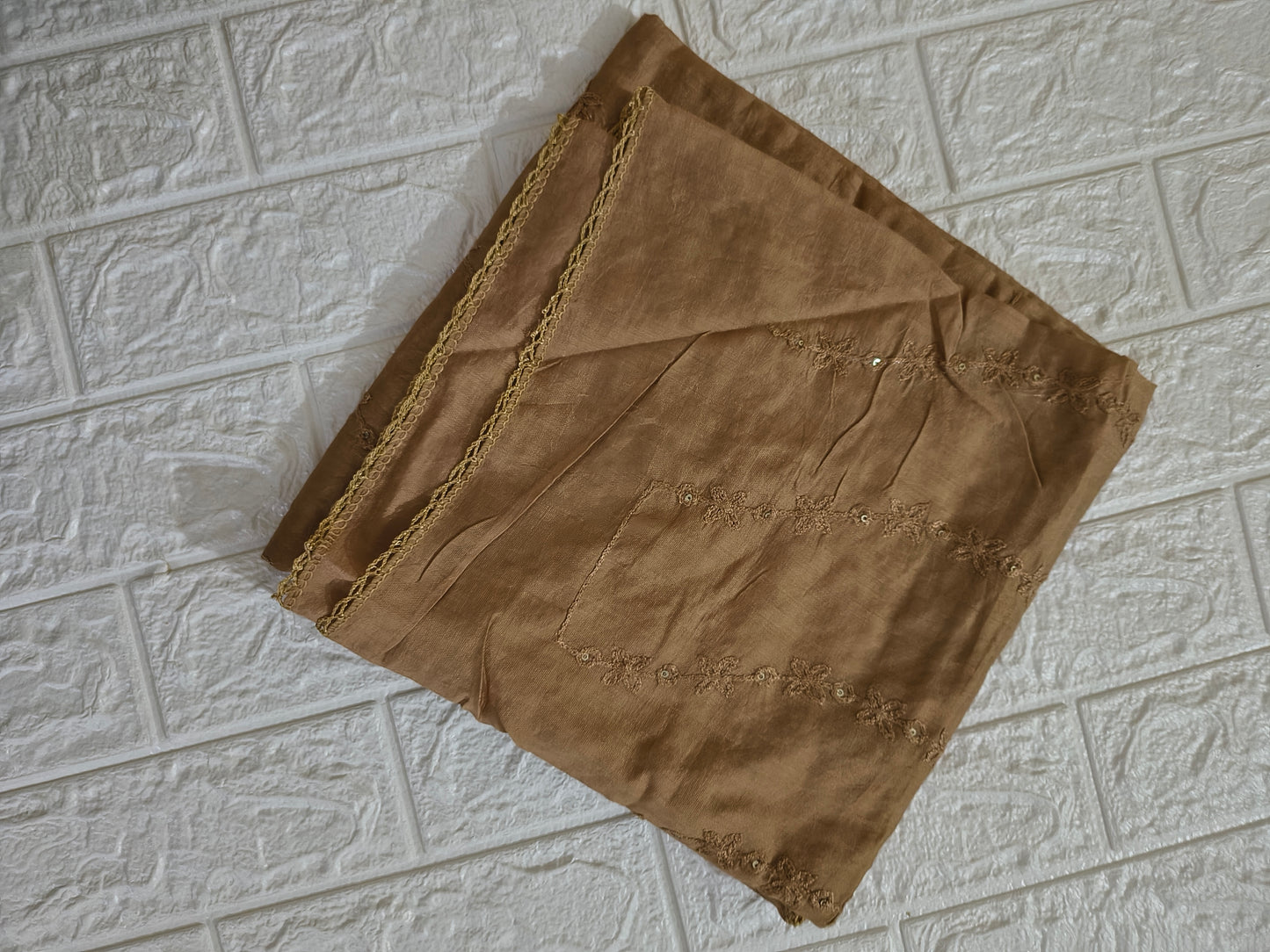 Gadwal cotton with all over embroidery and diamond work with border Hijab