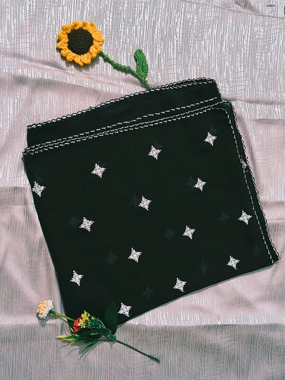 Heavy chiffon all over embroidery with crochet work