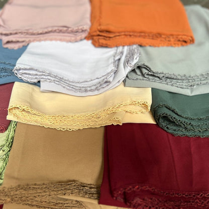 Dubai imported chiffon Hijab with crochet work