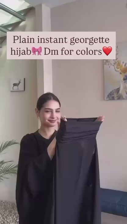 Imported Tube Cap Attached Heavy Chiffon  Hijab