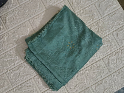 Gadwal cotton with all over embroidery and diamond work with border Hijab